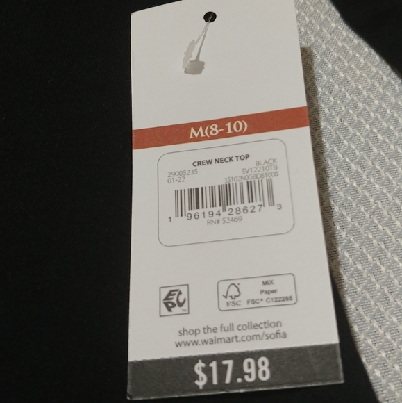 Sofia Vergara long sleeve Top Sweater Size Medium Black Color - Picture 8 of 12